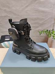 Prada Monolith leather and Re-Nylon boots with pouch  - 3