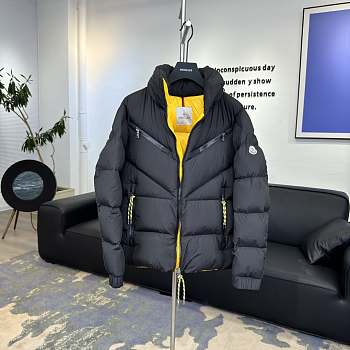 Moncler Katmai quilted down coat black and yellow
