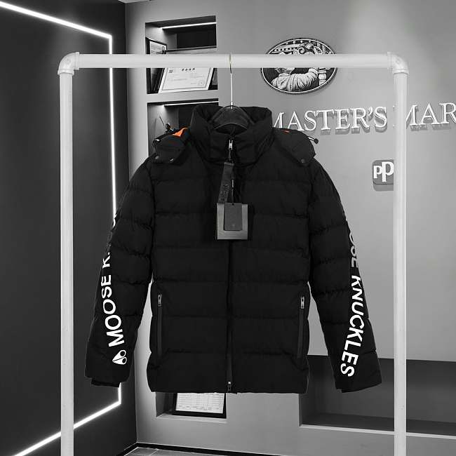 Moose Knucle logo  Quilted Jacket In Black - 1