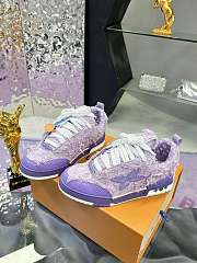 LV skate trainer purple furry  - 6