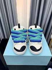 Lanvin Leather Curb sneaker blue white - 4