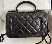 Chanel 24a flap bag black calf skin - size 20*13*9 cm  - 4
