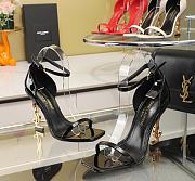 YSL pearl strap high heel classic iron heel sandals - 5