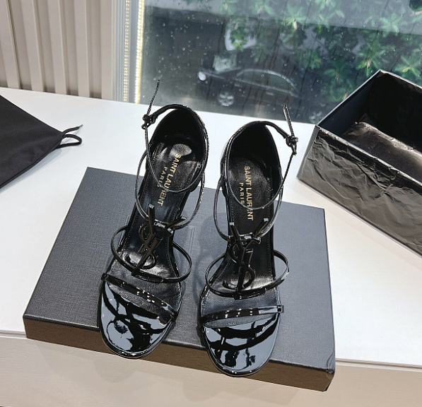 YSL classic logo metal buckle high heels- heel height is 10.5cm - 1