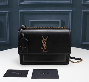 YSL Sunset Medium  black color Size  22 x 8 x 16 cm 