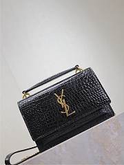 YSL sunset Black crocodile pattern  size 19x14x5.5cm - 1