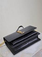 YSL sunset Black crocodile pattern  size 19x14x5.5cm - 2