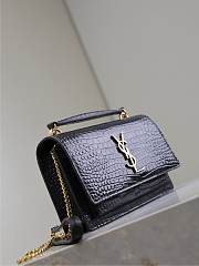 YSL sunset Black crocodile pattern  size 19x14x5.5cm - 6