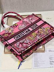 Dior booktote shopping bag pink color medium  size 36×28 cm - 4