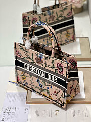 Dior booktote shopping bag floral pink medium size 36×28 cm - 5
