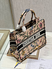Dior booktote shopping bag floral pink medium size 36×28 cm - 4