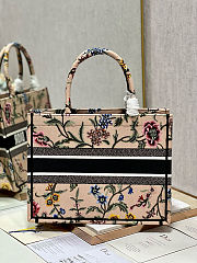 Dior booktote shopping bag floral pink medium size 36×28 cm - 3