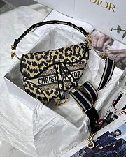 Dior Saddle Bag Beige Multicolor Mizza Embroidery - size 25.5 x 20 x 6.5 cm  - 1