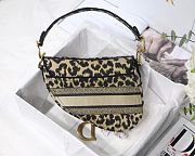 Dior Saddle Bag Beige Multicolor Mizza Embroidery - size 25.5 x 20 x 6.5 cm  - 3