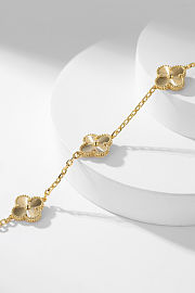 Van Cleef & Arpels Vintage Alhambra necklace Gold Tone In Gold 10 motifs  - 4