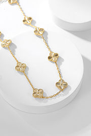 Van Cleef & Arpels Vintage Alhambra necklace Gold Tone In Gold 10 motifs  - 3