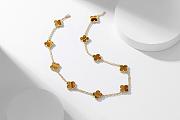 Van Cleef & Arpels Vintage Alhambra necklace Gold Tone In Orange 10 motifs - 1