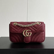 Gucci Gg Marmont Mini Shoulder Bag Rosso Ancora - 446744 - size: 22*13*6cm - 1