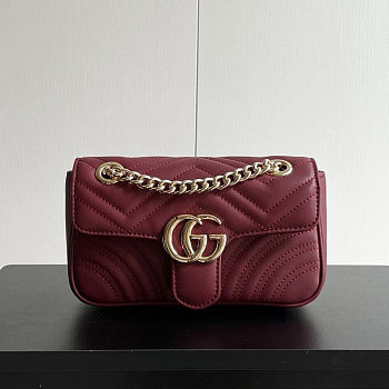 Gucci Gg Marmont Mini Shoulder Bag Rosso Ancora - 446744 - size: 22*13*6cm