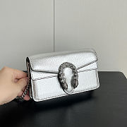 Gucci Dionysus super mini bag in silver - 476432 1TRBN 8173 - size 16.5x10x4.5cm - 3