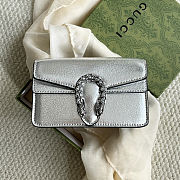 Gucci Dionysus super mini bag in silver - 476432 1TRBN 8173 - size 16.5x10x4.5cm - 5