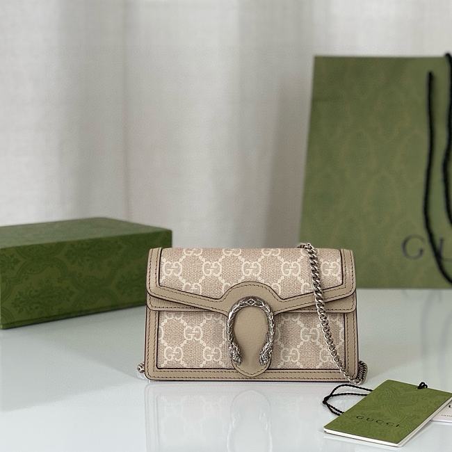 Gucci Dionysus super mini bag in beige and white - 476432 UULBN 9683 - size 16.5x10x4.5cm - 1