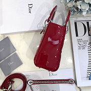 Dior lady Red Cannage Patent Leather Small - size: 20 x 18 x 8 cm - 2