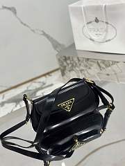 Prada enamel triangle-logo leather shoulder bag black - size 24×11×4cm - 2