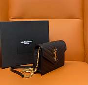 YSL Cassandre Envelope Chain Wallet In Grain De Poudre Leather - size: 22x14cm - 2