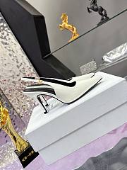CELINE JUDY TRIOMPHE STILETTO PUMP IN PATENT CALFSKIN WHITE - Heel height 9cm - 5