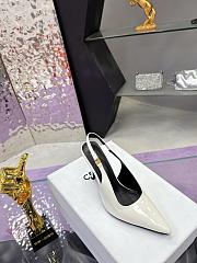 CELINE JUDY TRIOMPHE STILETTO PUMP IN PATENT CALFSKIN WHITE - Heel height 9cm - 2