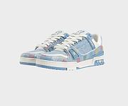 Louis Vuitton Trainer Sneaker Damier-printed denim Blue - 1AHCYF - 1