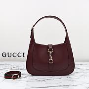 Gucci Jackie small shoulder bag Rosso Ancora Leather - size: 19x27.5x4cm - 5