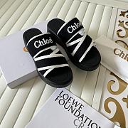 Chloé Mila logo-embellished woven wedge sandals Black - 2