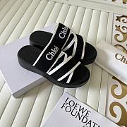Chloé Mila logo-embellished woven wedge sandals Black - 4