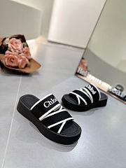 Chloé Mila logo-embellished woven wedge sandals Black - 5