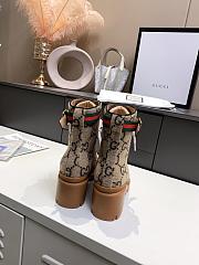 Gucci Women's GG Wool Ankle Boots Khaki - Heel height 6cm - 2