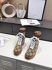 Gucci Women's GG Wool Ankle Boots Khaki - Heel height 6cm - 3