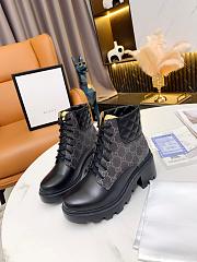 Gucci Women's GG Platform High Block Heel Ankle Boots Black - Heel height 6cm - 1