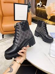Gucci Women's GG Platform High Block Heel Ankle Boots Black - Heel height 6cm - 4