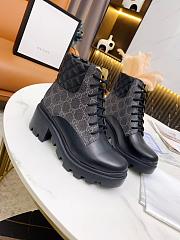 Gucci Women's GG Platform High Block Heel Ankle Boots Black - Heel height 6cm - 3