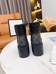 Gucci Women's GG Platform High Block Heel Ankle Boots Black - Heel height 6cm - 2