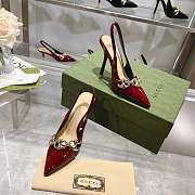 Gucci Women's Pumps Patent Leather Red - heel height 10.5cm  - 3