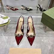 Gucci Women's Pumps Patent Leather Red - heel height 10.5cm  - 2