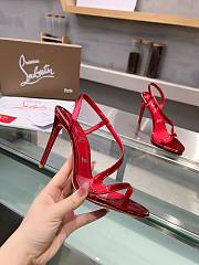 Christian Louboutin Red Patent Leather Rosalie Sandals - Heel height: 10.5cm - 2