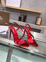 Christian Louboutin Red Patent Leather Rosalie Sandals - Heel height: 10.5cm - 4