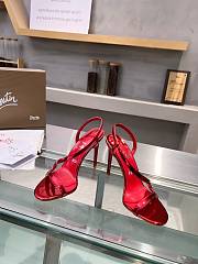 Christian Louboutin Red Patent Leather Rosalie Sandals - Heel height: 10.5cm - 5
