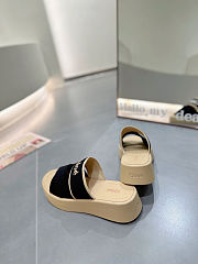 Chloé Mila logo canvas flatform sliders Black  - 3