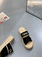 Chloé Mila logo canvas flatform sliders Black  - 4