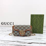 Gucci Women's Metallic GG Marmont Super Mini Canvas Shoulder Bag Light Blue - 16.5 × 9.5 × 4.5. - 1